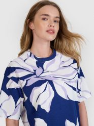4F T-shirt oversize z nadrukiem damski - żółta S. Żółte t-shirty 4f, s, bez wzorów, z bawełny, bez kołnierzyka, bez ramiączek. W wyprzedaży za 39.99 zł.