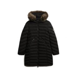 Parka dla kobiet Superdry Fuji. Czarne parki Superdry, na zimę, bez kaptura. Za 601.00 zł.