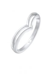 Elli Damski pierścionek V do łączenia Geo Basic Trend ze srebra próby 925 Sterling Silver Pierścionki 1 ct. Szare pierścionki Elli, srebrne. Za 188.99 zł.