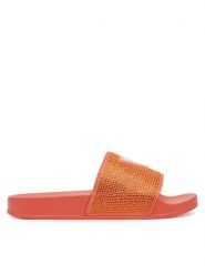 Guess Klapki E4GZ25BB00F Pomarańczowy. Brązowe klapki Guess, z aplikacjami, z tworzywa sztucznego, bez obcasa. Za 159.99 zł.