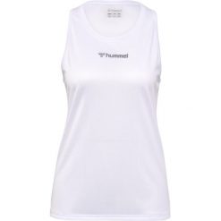 Damski tank top Hummel. Białe topy Hummel, bez wzorów, z materiału, bez kołnierzyka, bez ramiączek. Za 100.00 zł.
