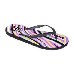Japonki plażowe damskie Billabong Dama stripes. Czarne klapki Billabong, bez wzorów, bez obcasa. Za 35.99 zł.