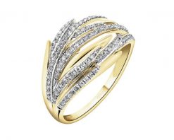 Pierścionek z żółtego złota z diamentami - 0,25 ct - próba 585. Żółte pierścionki Apart, z diamentem, złote. Za 3,990.00 zł.