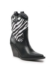 Jenny Fairy Botki LS5841-05 Czarny. Czarne botki Jenny Fairy, bez wzorów, ze skóry, bez obcasa, na słupku, bez zapięcia. Za 239.99 zł.