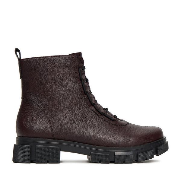 Botki Rieker. Czarne botki Rieker, bez wzorów, bez obcasa, na płaskiej podeszwie, bez zapięcia. Za 329.99 zł.