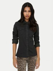 ONLY Koszula jeansowa Sasia 15352339 Czarny Slim Fit. Czarne koszule Only, l, bez wzorów, z bawełny, bez kołnierzyka, bez ramiączek. Za 129.99 zł.