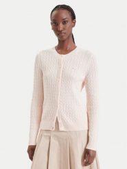 Lacoste Kardigan AF9872 Różowy jasny Regular Fit. Czerwone kardigany Lacoste, bez wzorów, z syntetyku. Za 814.99 zł.