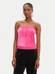 Juicy Couture Top Heritage JCGCT125023 Różowy Slim Fit. Czerwone topy Juicy Couture, m, bez wzorów, z bawełny, bez kołnierzyka, bez ramiączek. Za 149.99 zł.