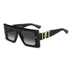 Okulary przeciwsłoneczne DSQUARED2 D2 0169/S 807 dla kobiet, rozmiar 64 mm. Czarne okulary przeciwsłoneczne Dsquared, bez wzorów, sportowe, prostokątne. W wyprzedaży za 897.25 zł.