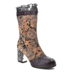 Fioletowe Botki Laura Vita Eleganckie Obuwie Damskie Premium. Fioletowe botki Laura Vita, bez wzorów, ze skóry, bez obcasa, bez zapięcia. Za 499.00 zł.