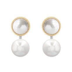 Kolczyki Cosmos z białymi perłami pozłacane. Żółte kolczyki Lilou, z cyrkonią, pozłacane, na sztyftcie. Za 289.00 zł.