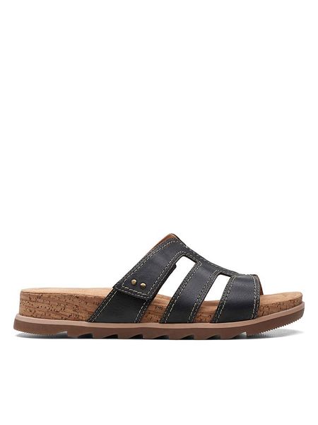 Clarks Skórzane klapki w kolorze czarnym rozmiar: 37. Czarne klapki Clarks, bez wzorów, z otwartym noskiem, bez obcasa. Za 174.95 zł.