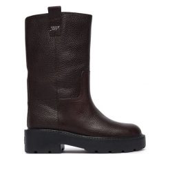 Kozaki Tommy Jeans. Brązowe kozaki Tommy Jeans, z jeansu, bez obcasa, bez zapięcia. Za 799.99 zł.