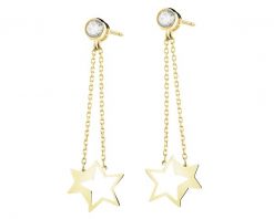 Złote kolczyki z cyrkoniami - gwiazdy. Żółte kolczyki Apart, z cyrkonią, złote. Za 919.00 zł.
