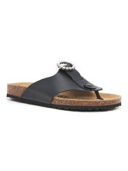 Billowy Skórzane japonki w kolorze czarnym rozmiar: 39. Czarne klapki Billowy, bez wzorów, ze skóry, z otwartym noskiem, bez obcasa. Za 173.99 zł.