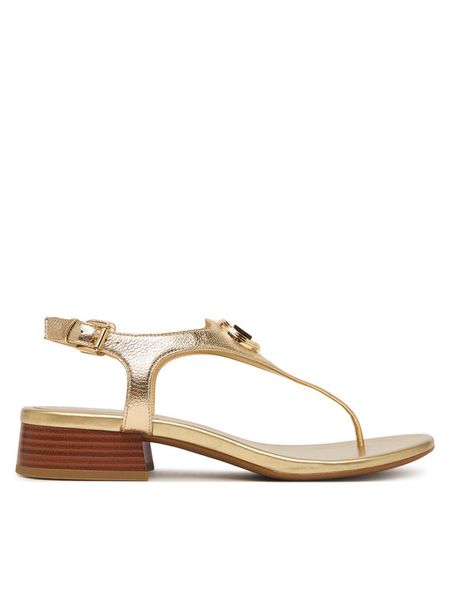 MICHAEL Michael Kors Sandały Mckenzie 40T6MZFS1M Złoty. Żółte sandały MICHAEL Michael Kors, bez wzorów, ze skóry, bez obcasa, na płaskiej podeszwie, bez zapięcia. Za 615.99 zł.