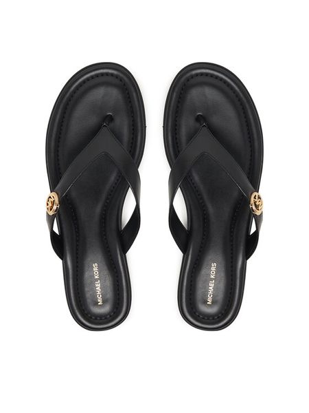 MICHAEL Michael Kors Japonki Ering Thong 40S6ERFS1L Czarny. Czarne klapki MICHAEL Michael Kors, bez wzorów, ze skóry, bez obcasa. Za 289.99 zł.