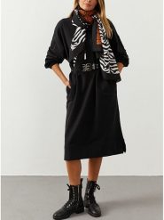 LA Angels Sukienka w kolorze czarnym rozmiar: L. Czarne sukienki LA Angels, l, bez wzorów, bez kołnierzyka, bez ramiączek, midi. Za 204.96 zł.