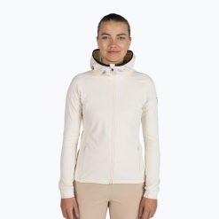 Bluza damska Rossignol Mid Layer Thin Full Zip cap. Białe bluzy Rossignol, bez wzorów, z polaru, bez kaptura. Za 522.65 zł.