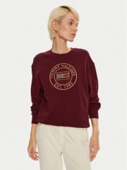 Tommy Hilfiger Bluza Nautical WW0WW42891 Bordowy Regular Fit. Czerwone bluzy TOMMY HILFIGER, l, bez wzorów, z bawełny, bez kaptura. Za 399.99 zł.