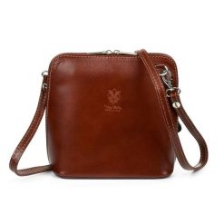 Listonoszka Vera Pelle koniakowa K03. Torebki klasyczne bez wzorów, z lakierowanej skóry, małe, lakierowane, bez dodatków. Za 120.99 zł.