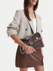 Nine West Torebka EO-ELEGANT FLOW-TK25740 Brązowy ciemny. Brązowe listonoszki Nine West, bez wzorów, ze skóry, bez dodatków. Za 329.99 zł.