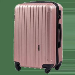 Walizka Podróżna ŚREDNIA WINGS FLAMINGO 24" ROSE GOLD. Czerwone walizki Wings, bez wzorów, średnie. Za 229.90 zł.