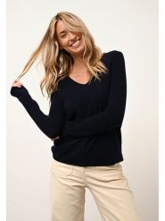 Just Cashmere Kaszmirowy sweter "Joan" w kolorze granatowym rozmiar: M. Niebieskie swetry Just Cashmere, m, bez wzorów, z kaszmiru, bez ramiączek. Za 347.99 zł.