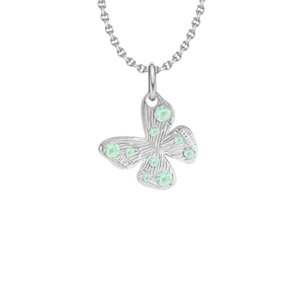 Naszyjnik z zawieszką Papillon 1 cm na cienkim klasycznym łańcuszku posrebrzany. Szare naszyjniki Lilou, posrebrzane. Za 228.00 zł.