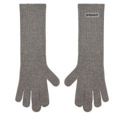 Rękawiczki Damskie PINKO. Szare rękawiczki Pinko, bez wzorów, z dzianiny. Za 389.99 zł.
