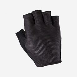 Rękawiczki rowerowe szosowe Van Rysel 500. Czarne rękawiczki VAN RYSEL, bez wzorów, z materiału, sportowe. Za 44.99 zł.
