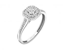 Pierścionek z białego złota z diamentami - 0,19 ct - próba 585. Białe pierścionki Apart, z diamentem, złote. Za 3,190.00 zł.