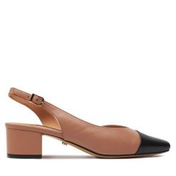 Sandały GINO ROSSI. Brązowe sandały Gino Rossi, bez wzorów, bez obcasa, na słupku, bez zapięcia. Za 279.99 zł.