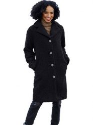 Heine Płaszcz zimowy w kolorze czarnym rozmiar: 46. Czarne płaszcze Heine, na zimę, bez wzorów, z puchu, bez kaptura. Za 165.99 zł.