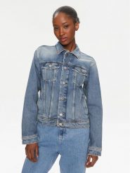 Tommy Jeans Kurtka jeansowa DW0DW16994 Niebieski Regular Fit. Niebieskie kurtki Tommy Jeans, xxs, bez wzorów, z bawełny, bez kaptura. Za 349.99 zł.