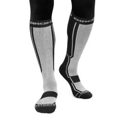Skarpety snowboardowe z wełny Sporty zimowe Siroko Ultimate FEND B&W. Czarne skarpety SIROKO, bez wzorów, z wełny. W wyprzedaży za 109.95 zł.