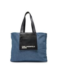 Karl Lagerfeld Jeans Torebka A2W50029 Niebieski. Niebieskie shopper Karl Lagerfeld Jeans, bez wzorów, z jeansu, bez dodatków. Za 369.99 zł.