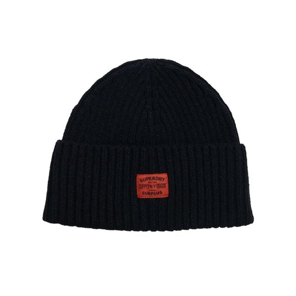Czapka Superdry Workwear Knitted. Niebieskie czapki Superdry, bez wzorów, z dzianiny. Za 119.10 zł.