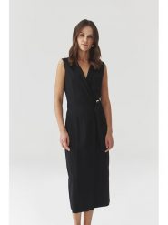 TATUUM Sukienka "Rosalind" w kolorze czarnym rozmiar: L. Czarne sukienki Tatuum, na co dzień, l, bez wzorów, z tkaniny, bez kołnierzyka, bez ramiączek, midi, proste. Za 205.45 zł.