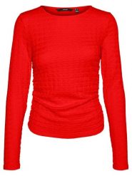 Vero Moda Bluzka w kolorze czerwonym rozmiar: L. Czerwone bluzki Vero Moda, l, bez wzorów, bez kołnierzyka, bez ramiączek. Za 70.74 zł.