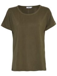 MOSS COPENHAGEN Koszulka "Fenya" w kolorze khaki rozmiar: S/M. Brązowe bluzki Moss Copenhagen, m, bez wzorów, bez kołnierzyka, bez ramiączek. Za 91.77 zł.