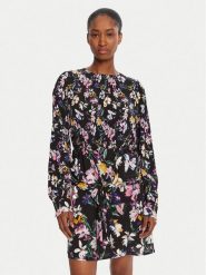 Desigual Sukienka codzienna Flor Acrilica 25WWVW09 Czarny Regular Fit. Czarne sukienki Desigual, na co dzień, l, bez wzorów, z wiskozy, bez kołnierzyka, bez ramiączek, proste. Za 489.99 zł.