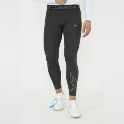 Termoaktywne legginsy treningowe IRONBOY LEG. Czarne legginsy LEGEA, bez wzorów. Za 88.00 zł.