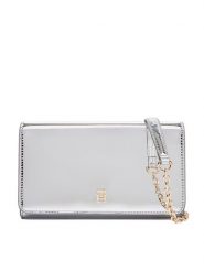 Tommy Hilfiger Torebka Icon Flap W/Chain Met AW0AW17959 Srebrny. Szare torebki klasyczne TOMMY HILFIGER, bez wzorów, ze skóry, bez dodatków. Za 339.99 zł.