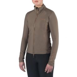 Damska techniczna koszulka polo do jazdy konnej z długim rękawem EQPRO Excellenc. Brązowe bluzki Horka, bez wzorów, sportowe, bez kołnierzyka, bez ramiączek. Za 330.50 zł.