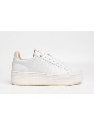 Replay Skórzane sneakersy w kolorze białym rozmiar: 38. Białe trampki Replay, bez wzorów, bez zapięcia. Za 217.53 zł.