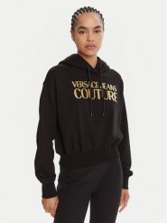 Versace Jeans Couture Bluza 79HAIT02 CF01T Czarny Regular Fit. Czarne bluzy Versace Jeans Couture, l, bez wzorów, z bawełny, bez kaptura. Za 1,009.00 zł.