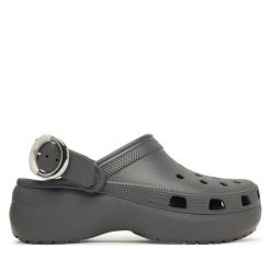 Klapki Crocs. Szare klapki Crocs, bez wzorów, bez obcasa. Za 299.99 zł.