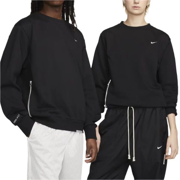 Bluza z okrągłym dekoltem Nike Dri-Fit. Czarne bluzy Nike, xl, bez wzorów, z bawełny, bez kaptura. Za 354.70 zł.