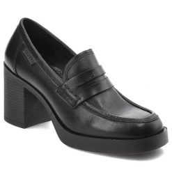 Czarne Półbuty Nessi Gustowne Buty Na Obcasie. Czarne czółenka Nessi, bez wzorów, bez obcasa, na obcasie, bez zapięcia. Za 373.99 zł.